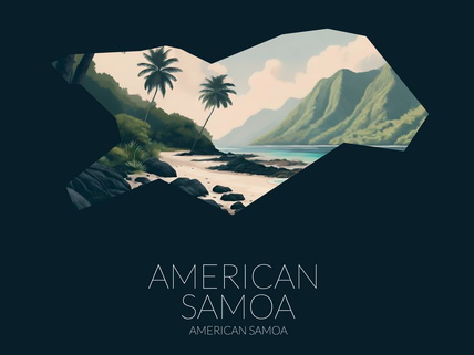 American Samoa National Park silhouette artwork illustration