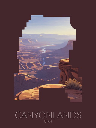 Canyonlands National Park silhouette artwork illustration