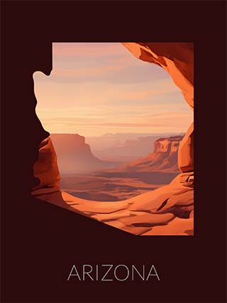 Arizona state silhouette artwork illustration