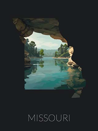 Missouri state silhouette artwork illustration