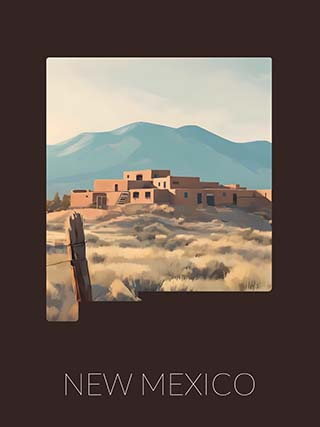 New Mexico state silhouette artwork illustration