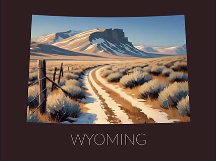 Wyoming state silhouette artwork illustration